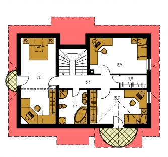 Mirror image | Floor plan of second floor - MILENIUM 229